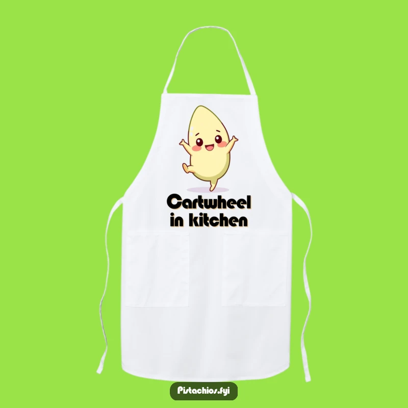 Funny Pistachio Cartwheel Apron: Cook with Energy in This Hilarious Kitchen Gift!