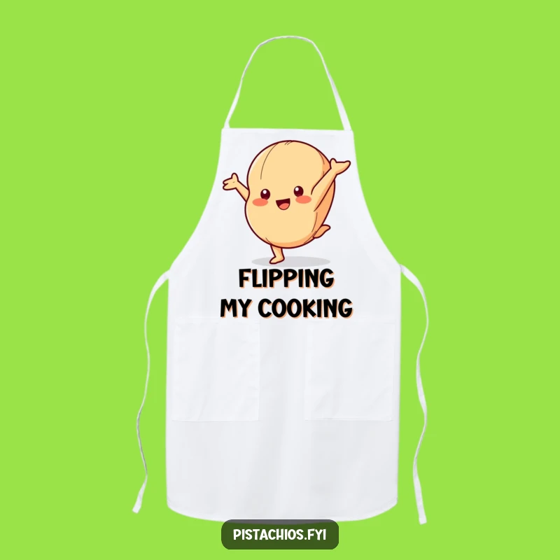 Funny Macadamia Nut Apron - Cartwheel Chef, Playful Kitchen Style!