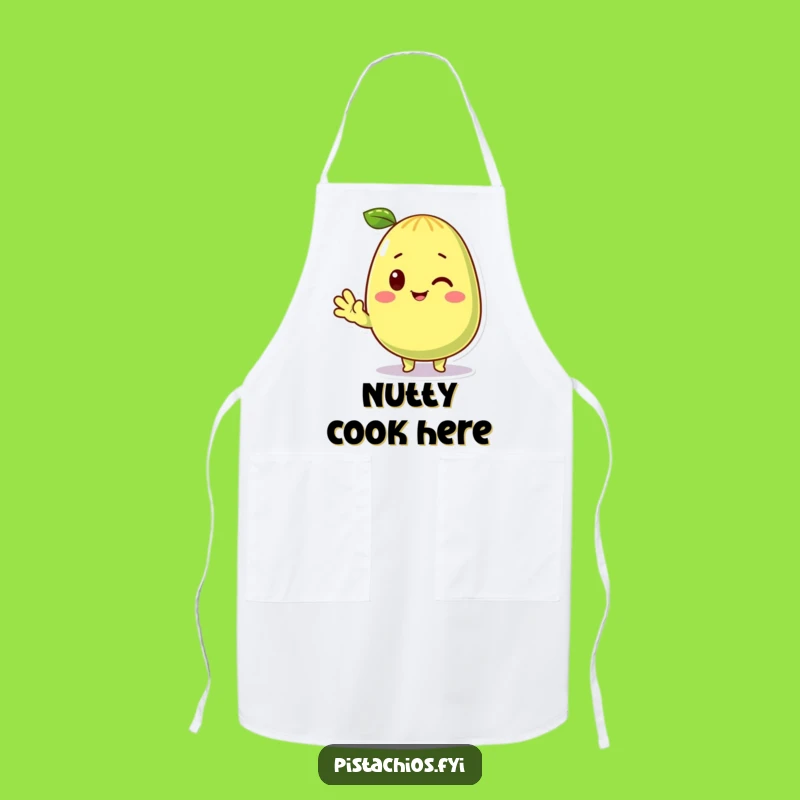 Funny Waving Pistachio Apron: Bake with a Smile, Nutty Character Companion, Perfect Funny Gift