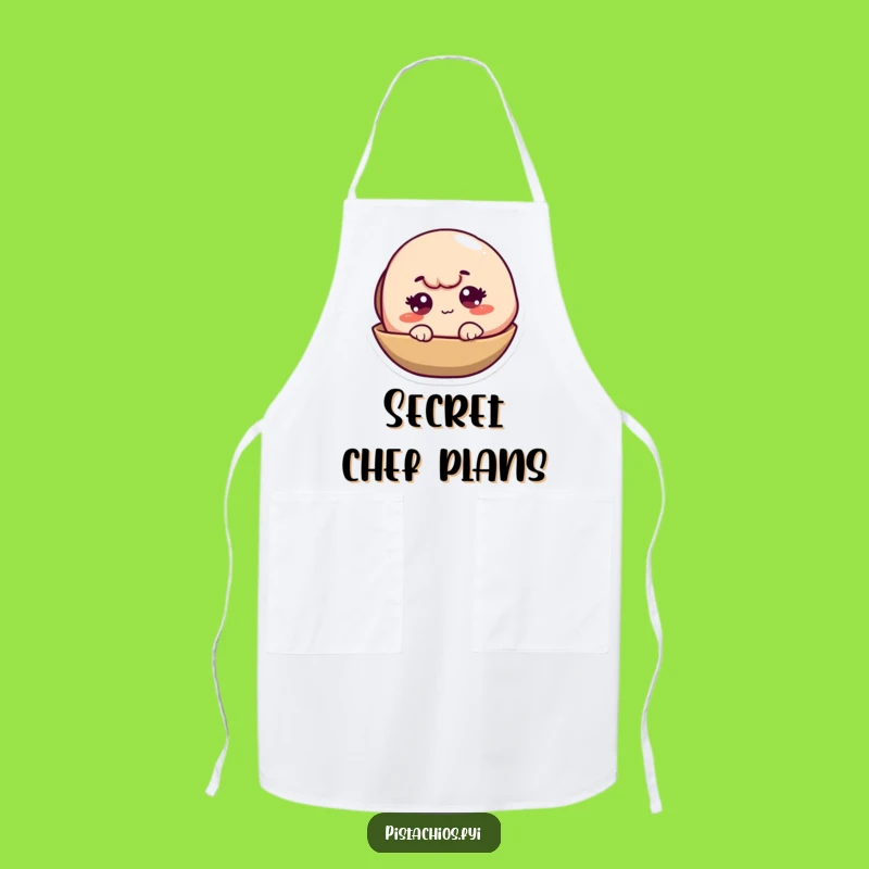 Funny Winking Pistachio Shell Apron: Cook with a Cheeky Grin