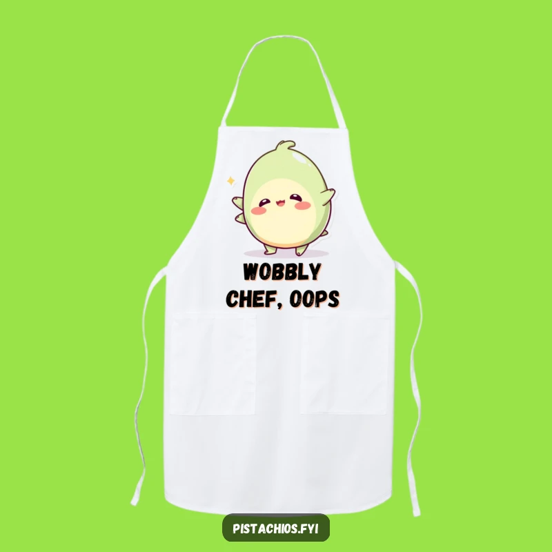 Funny Wobbly Pistachio Apron: Playful Wobbling Chef, The Ultimate Funny Kitchen Gift!