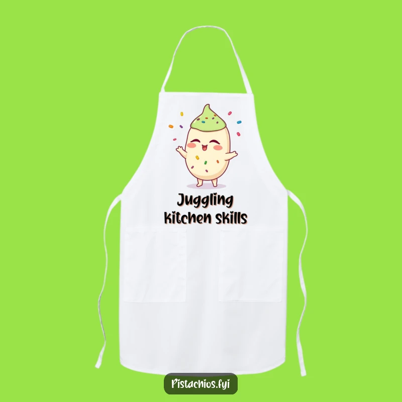Funny Pistachio Juggling Apron: Cook with Flair in This Hilarious Kitchen Gift!