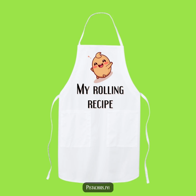 Funny Hazelnut Apron: Giggling Character Rolling Downhill - Chef's Hilarious Choice!