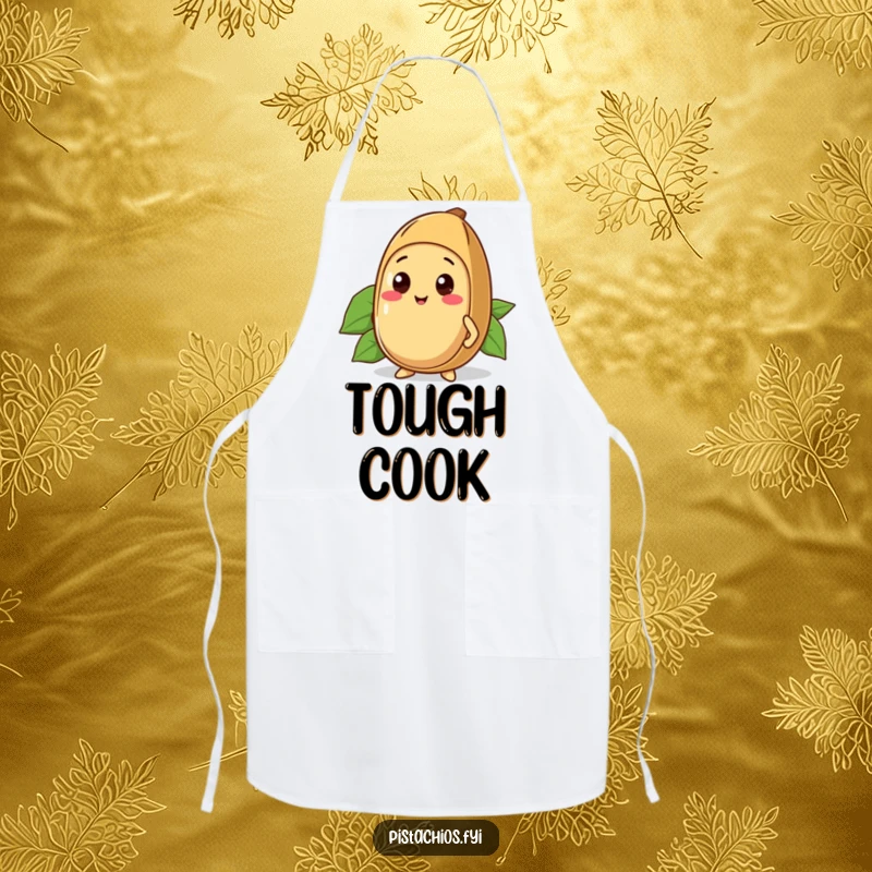 Funny Kawaii Brazil Nut Apron: A cute Kawaii Brazil nut character proud of its sturdy shell, designed for strong kitchen vibes.