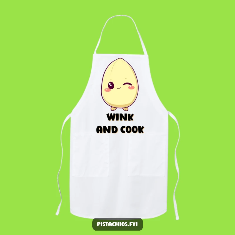 Funny Winking Pistachio Apron: Cook with Hilarious Cheeky Style