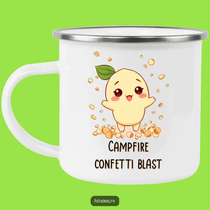 Funny Pistachio Camping Mug: Nut Confetti Celebration