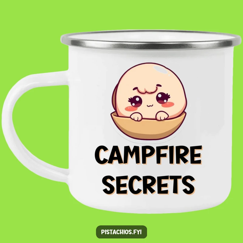 Funny Winking Pistachio Shell Camping Mug: Sip with a Sly Smile