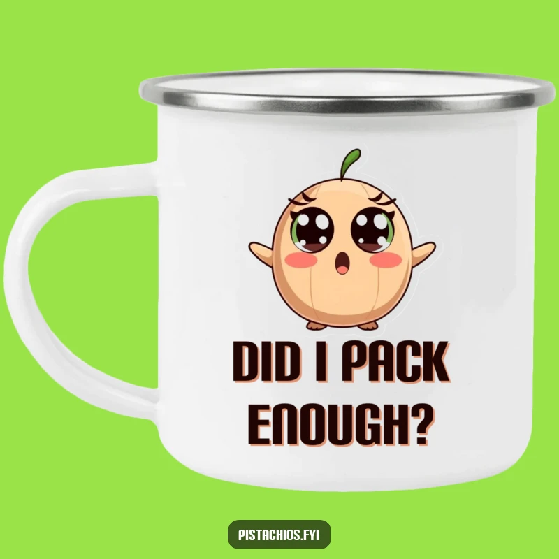 Funny Surprised Brazil Nut Camping Mug - Wide Eyes, Shocking Campfire!