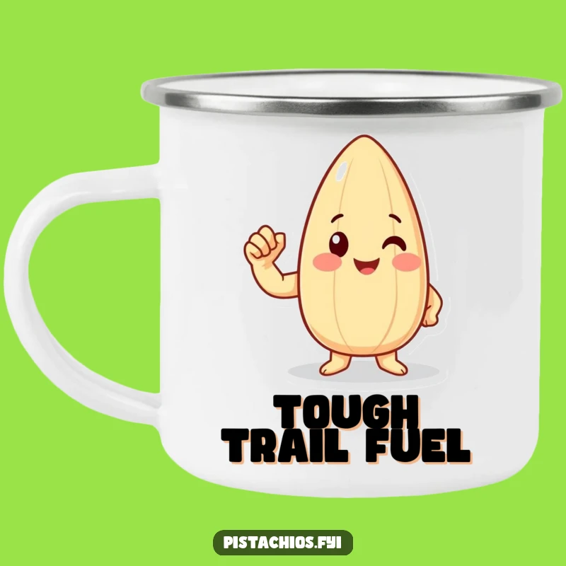 Funny Almond Flexing Camping Mug - Strong Outdoor Cartoon Gift