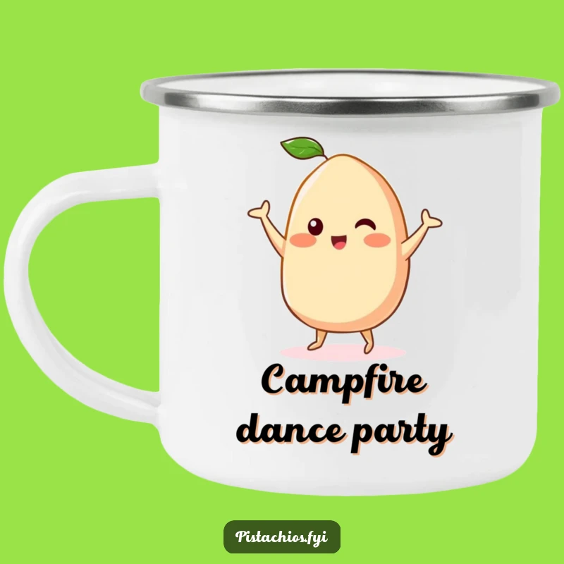 Funny Kawaii Cashew Camping Mug - Dance Party for Outdoor Fun