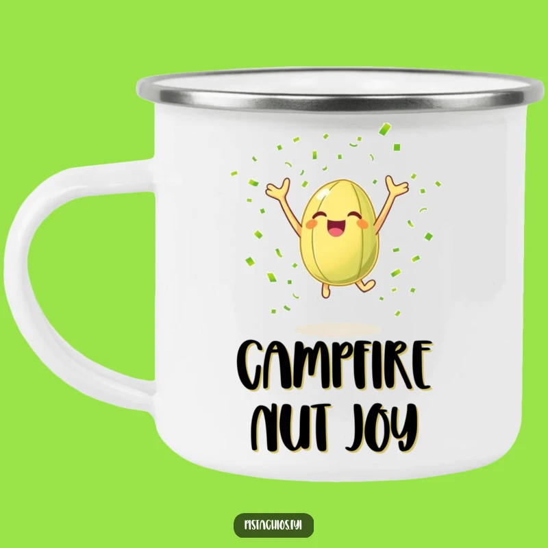 Funny Pistachio Nut Camping Mug: Joyful Sips Outdoors