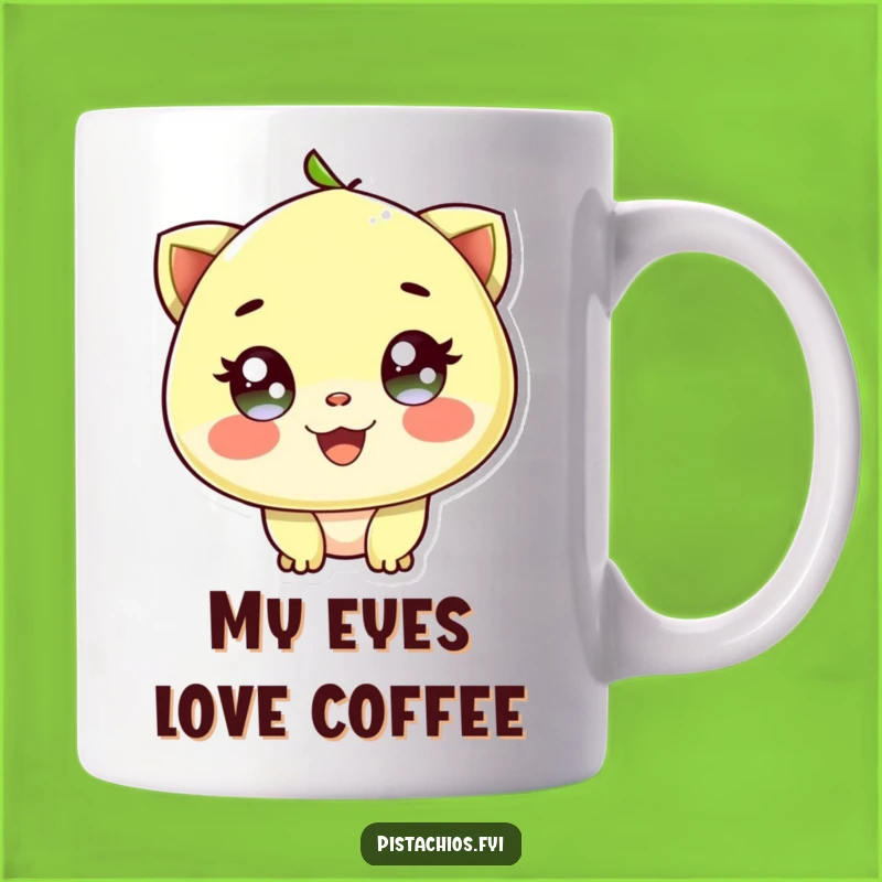 Funny Delighted Pistachio Sparkling Eyes Mug - Joyful Nutty Fun, Perfect Funny Gift