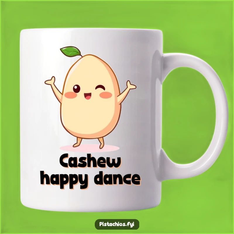 Funny Kawaii Cashew Mug - Happy Dance Character for Joyful Sips