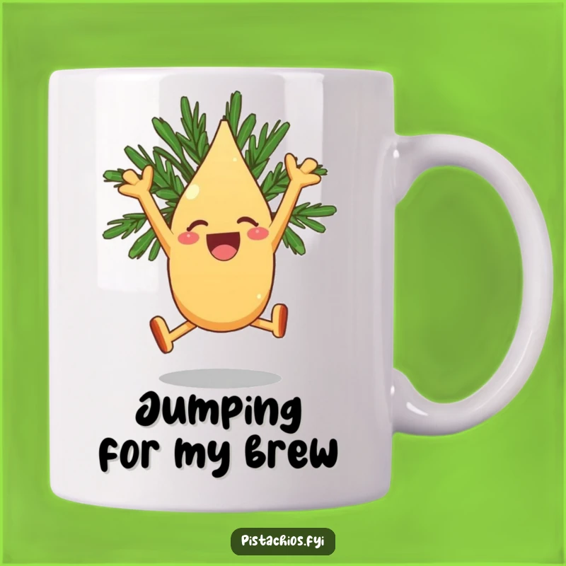 Funny Leaping Pine Nut Mug - Joyful Excitement, Perfect Hilarious Gift!