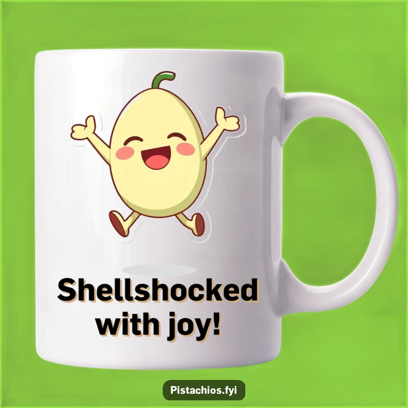 Funny Happy Pistachio Leap Mug: Nutty Joy Gift For Snack Lovers