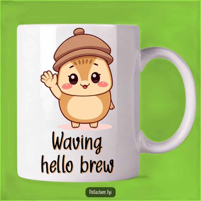 Funny Cheerful Hazelnut Mug: Tiny Hat Wave for a Perfect Funny Gift