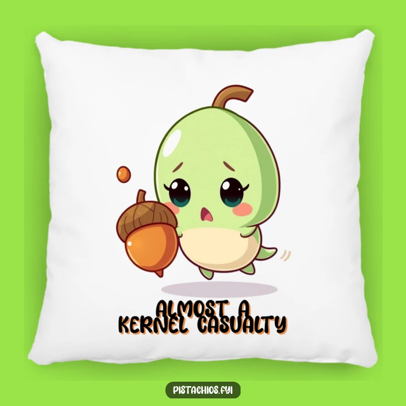 Funny Pistachio Pillow: Surprised Acorn Dodge Comfort