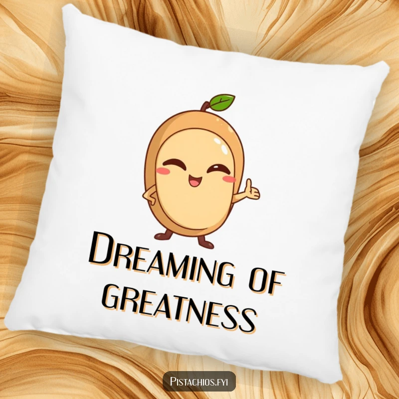 Funny Pillow featuring a winking nut character striking a confident pose, offering comfort with a humorous twist.