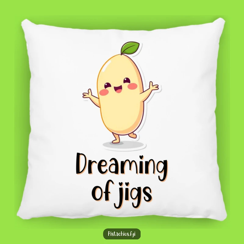 Funny Cashew Dancer Pillow: Cuddle with a Cheerful Nut's Silly Dance