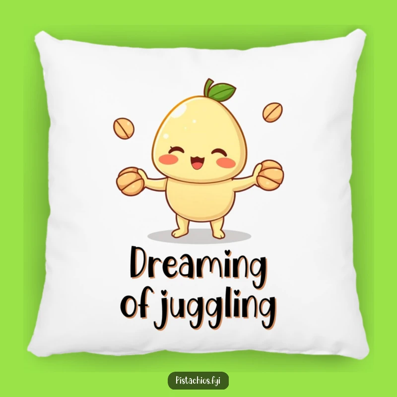 Funny Cheerful Pistachio Juggling Pillow: Cuddle Up with Hilarious Skillful Comfort