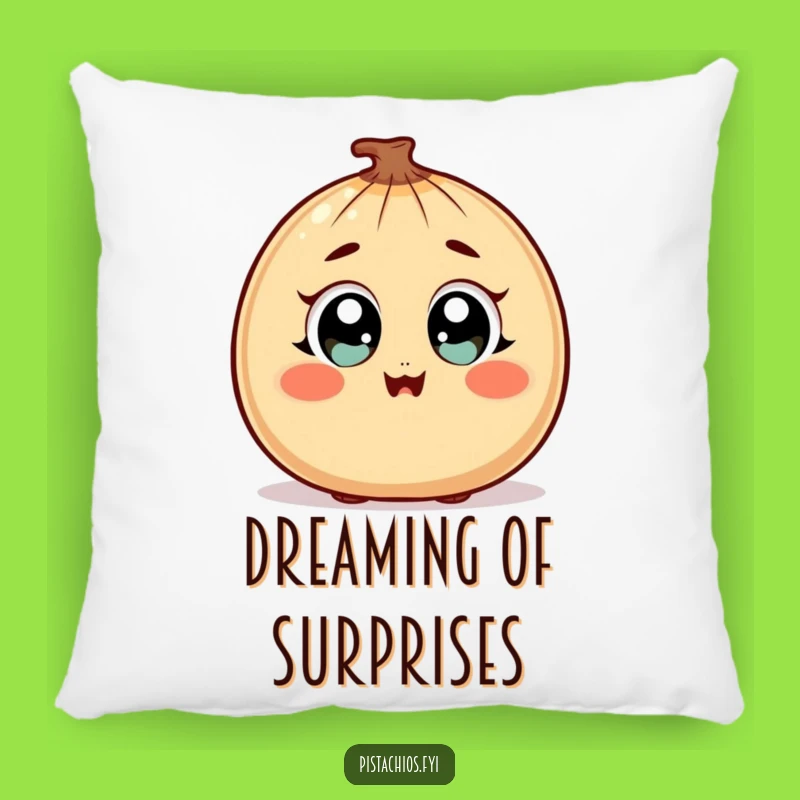 Funny Surprised Nut Pillow: Cozy Delight, Blushing Character, Comfort Gift