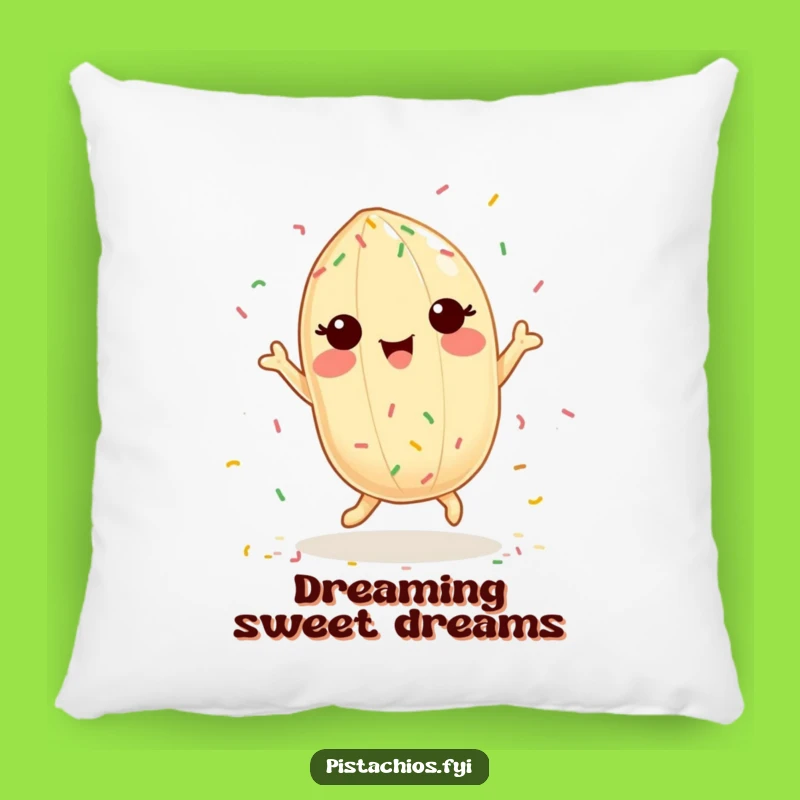 Funny Pistachio Pillow: Delighted Sprinkle Dance Comfort