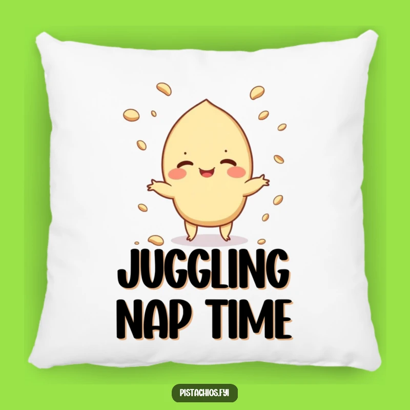 Funny Juggling Pistachio Pillow: Cozy Comfort, Crumbly Humor, Gift