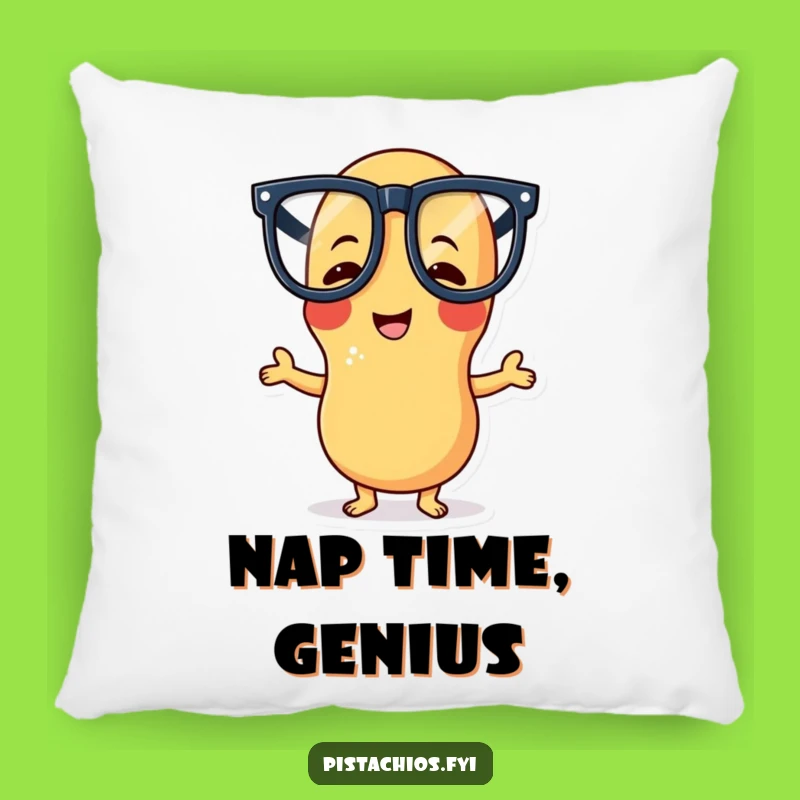 Funny Peanut Pillow: Giggling Character with Glasses, Comfy & Kooky Cushion Gift