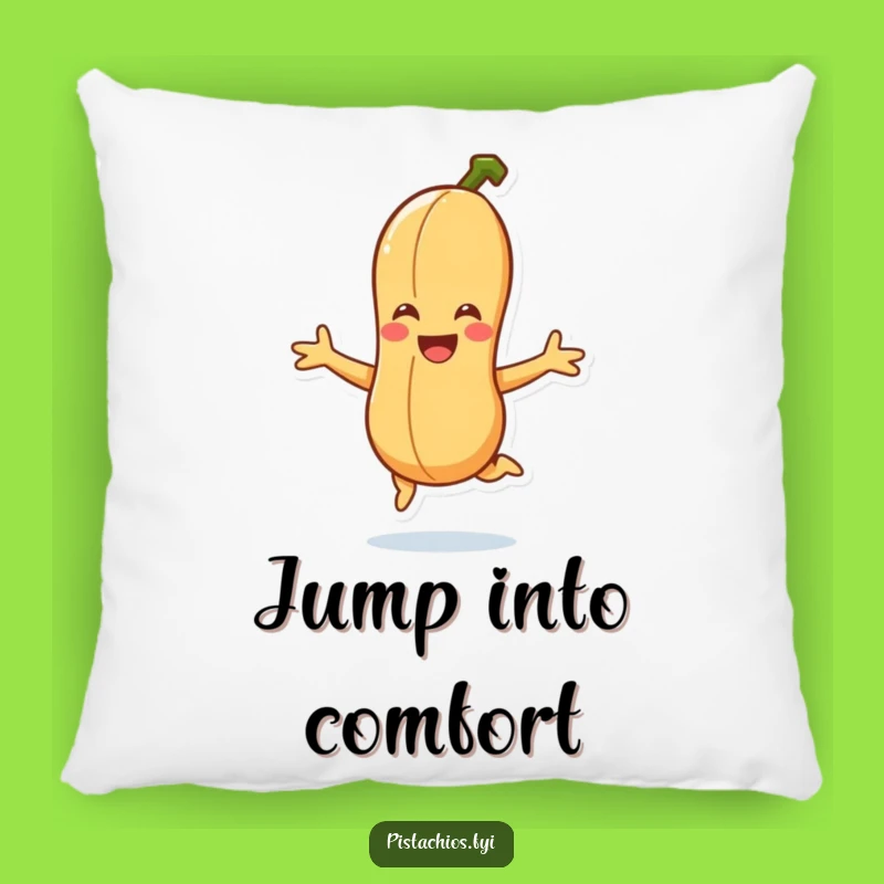 Funny Smiling Peanut Jump Pillow - Cozy Cartoon Cushion