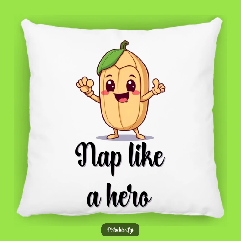 Funny Hero Brazil Nut Pillow: A Delighted Nut's Bold Pose for a Perfect Funny Gift