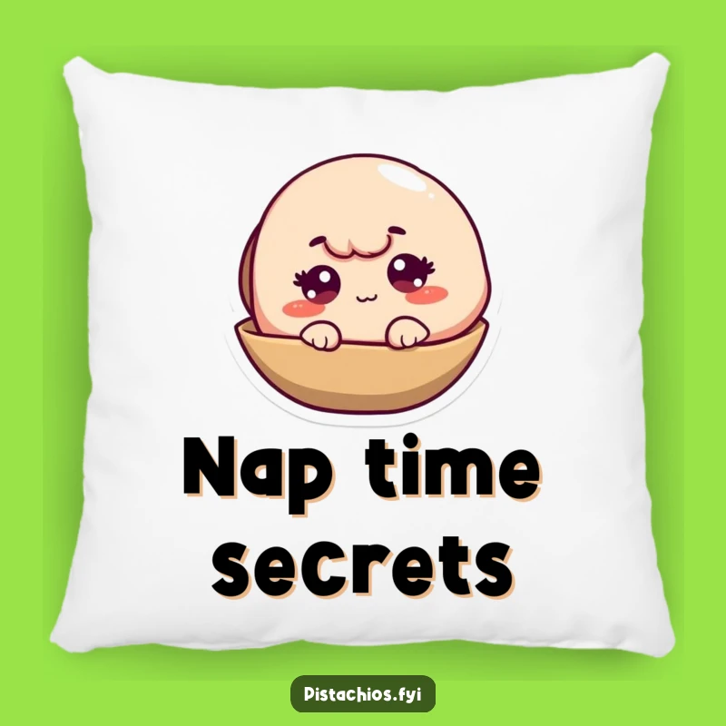 Funny Winking Pistachio Shell Pillow: Snuggle Up with Sly Humor