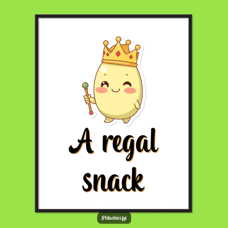 Funny Royal Pistachio Digital Print: Instant Royalty, Your Regal Funny Gift