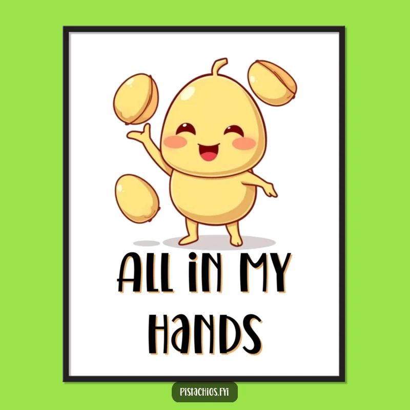 Funny Juggling Pistachio Digital Art - Smiling Character Decor