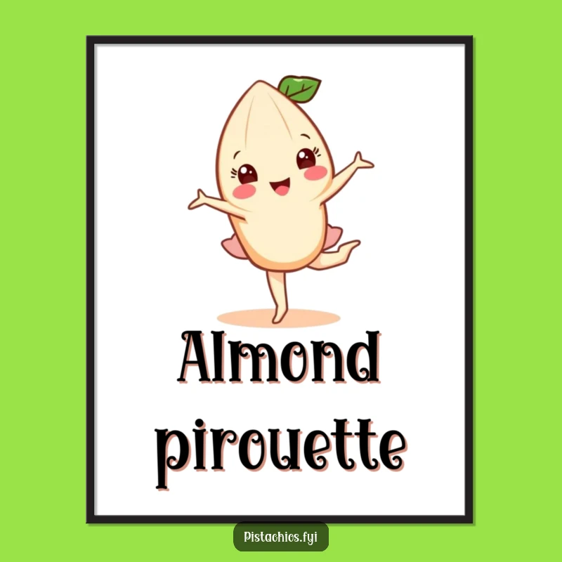 Funny Almond Pirouette Digital Art: Graceful Nut's Dance - Instant Elegance!