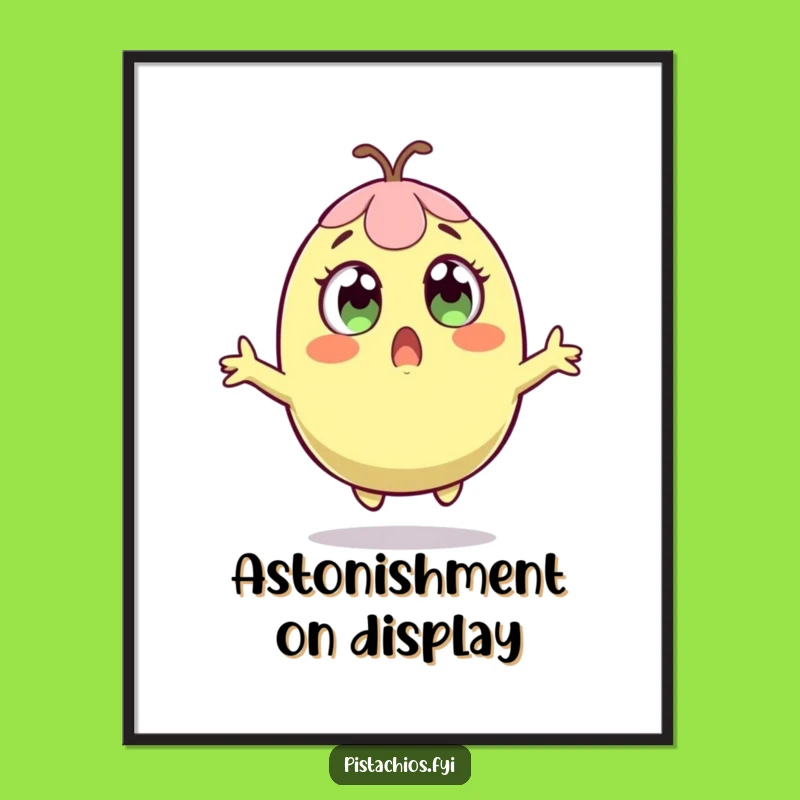 Funny Surprised Pistachio Digital Print: Instant Astonishment for Your Walls