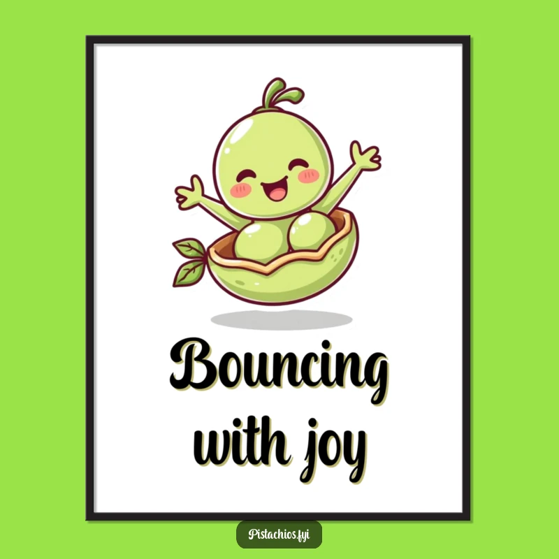 Funny Pea Pod Bounce Digital Art: Cheerful Hilarious Printable for Instant Joy