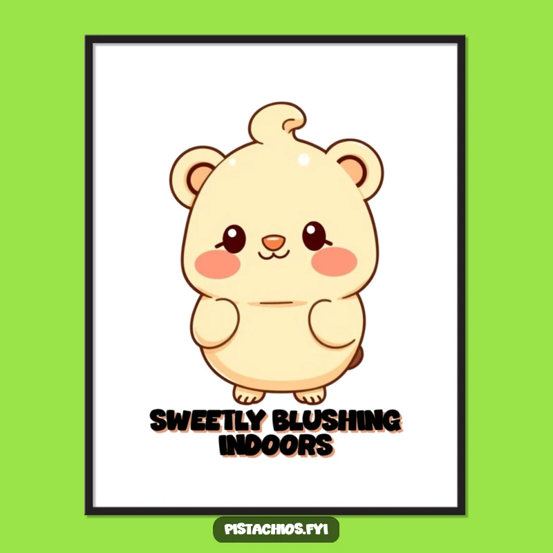 Funny Macadamia Shy Smile Digital Print - Instant Sweet Charm, Perfect Funny Gift