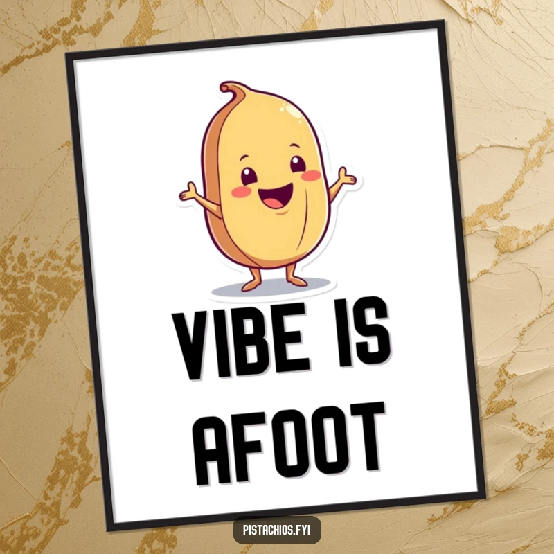 Funny Digital Art Print: A lively illustration of a delighted nut character enthusiastically doing a funny shimmy dance, ready for digital display.