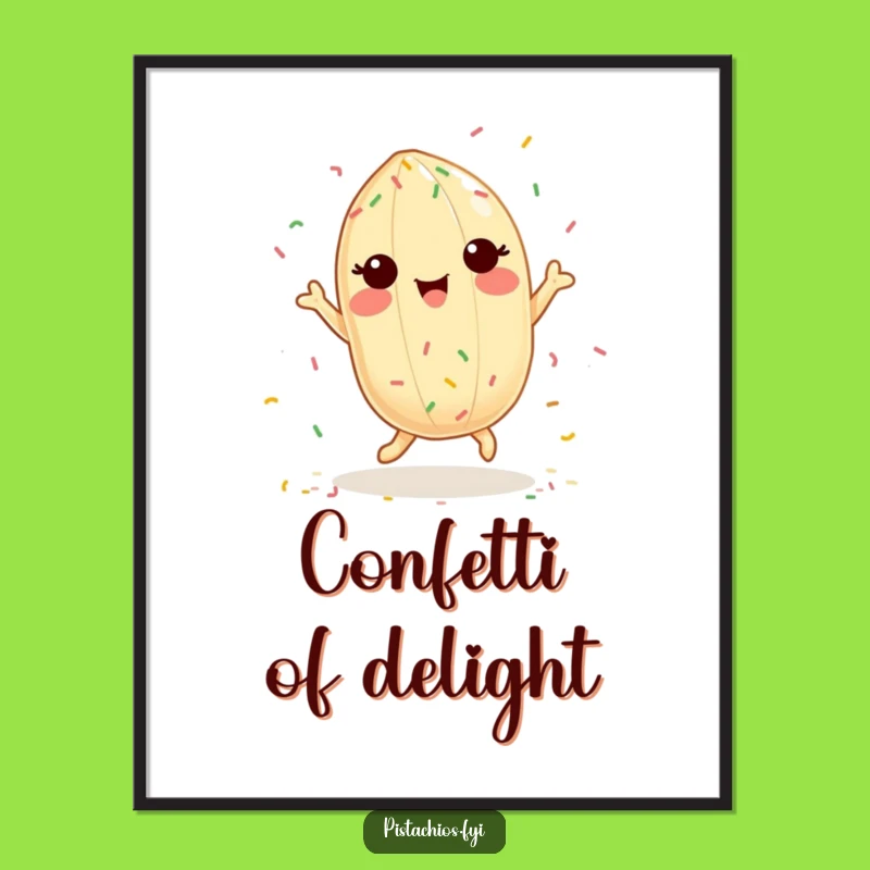 Funny Pistachio Digital Art: Delighted Sprinkle Dance Print