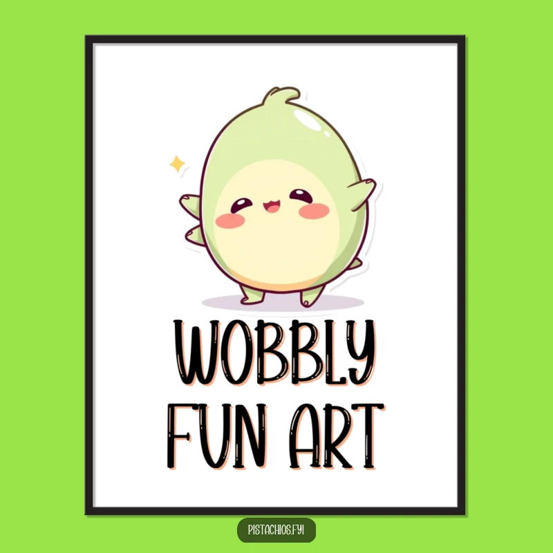 Funny Wobbly Pistachio Digital Art: Playful Wobbling Nut, Instant Download Funny Gift!