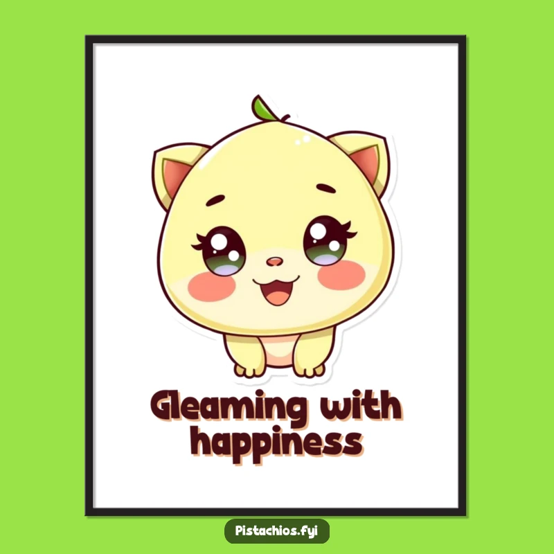 Funny Delighted Pistachio Sparkling Eyes Digital Art - Instant Joyful Decor, Print as Funny Gift