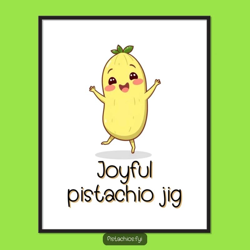Funny Pistachio Jig Digital Art: Instant Download Cheerful Wall Decor