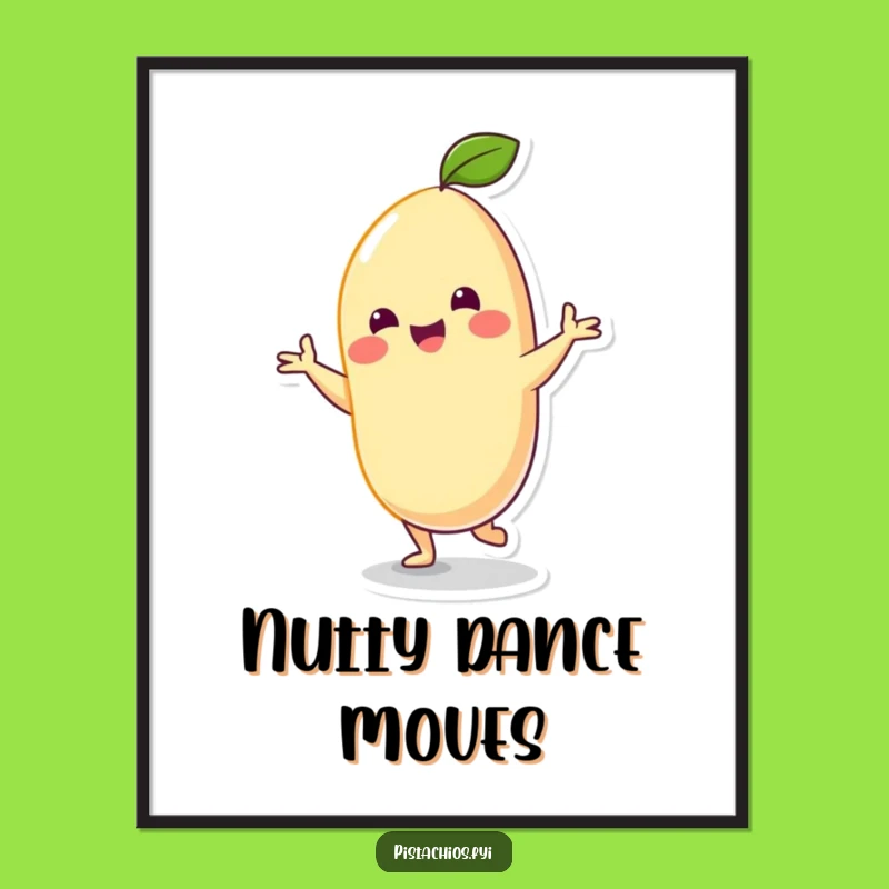 Funny Cashew Dancer Digital Print: Cheerful Nut's Silly Dance for Your Wall Art
