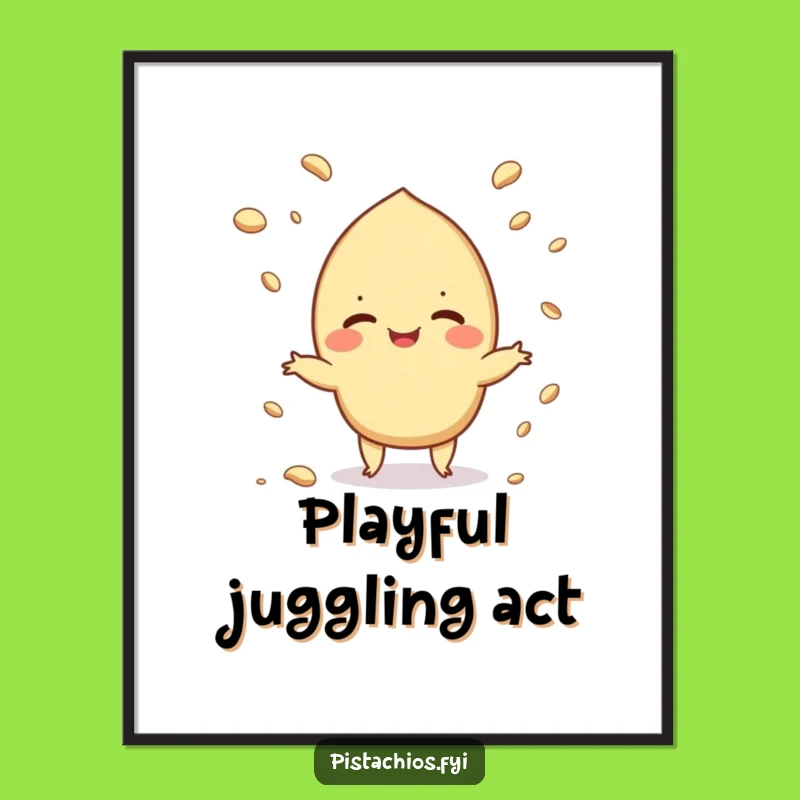 Funny Juggling Pistachio Digital Print: Instant Crumbly Comedy for Walls