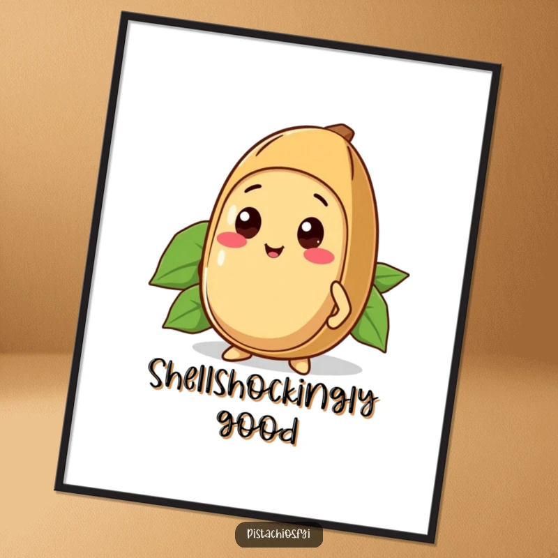 Funny Kawaii Brazil Nut Digital Art: High-resolution art of a Kawaii Brazil nut proud of its sturdy shell, ready for download.