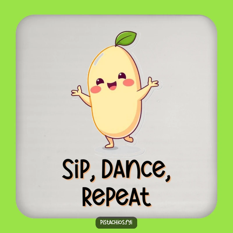 Funny Cashew Dancer Coaster: Protect Surfaces with a Cheerful Nut's Silly Dance