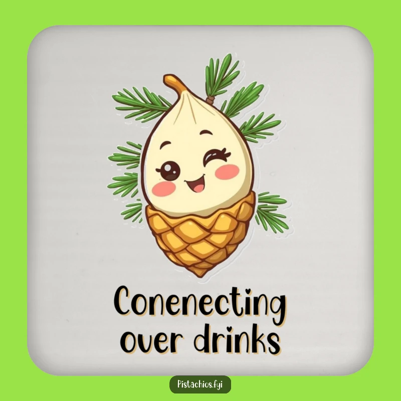 Funny Pine Nut Drink Coaster - Protect Surfaces with a Wink