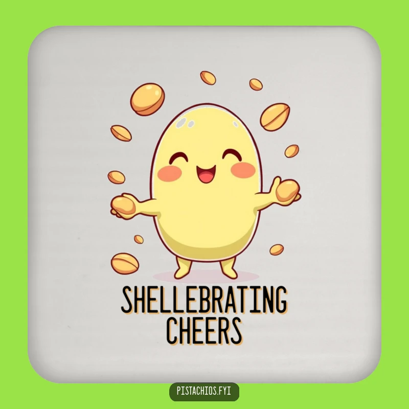 Funny Pistachio Juggling Nuts Coaster Set: Protect Surfaces with Nutty Charm