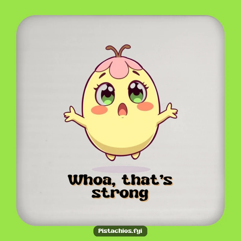 Funny Surprised Pistachio Coaster: Protect Surfaces with Shock, Gift