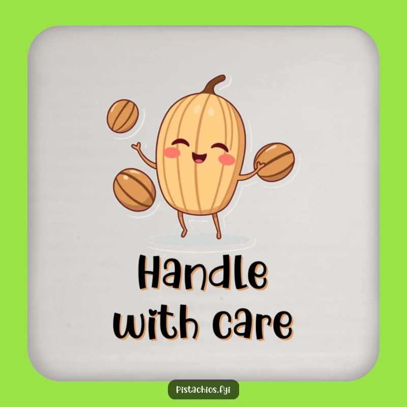 Funny Walnut Juggler Coaster: Protect Surfaces with a Winking Nut's Skill